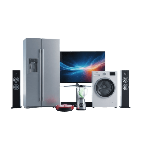 A collection of modern smart home appliances.